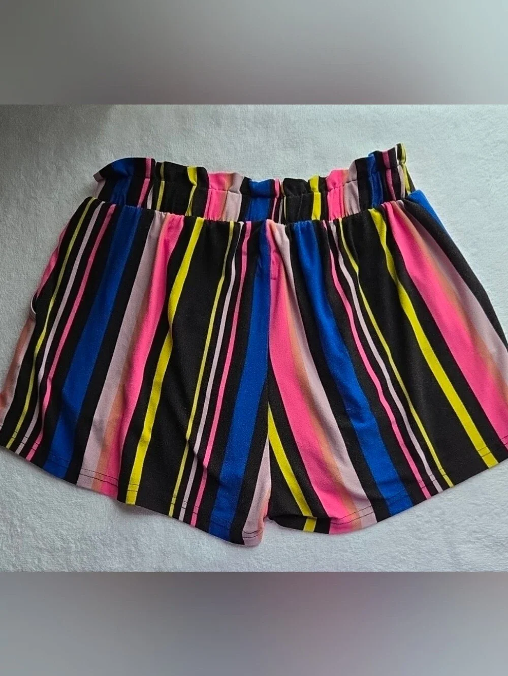 Popular Colorful Stripe Shorts Paperbag Waist w/ Belt 14/16